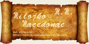 Milojko Macedonac vizit kartica